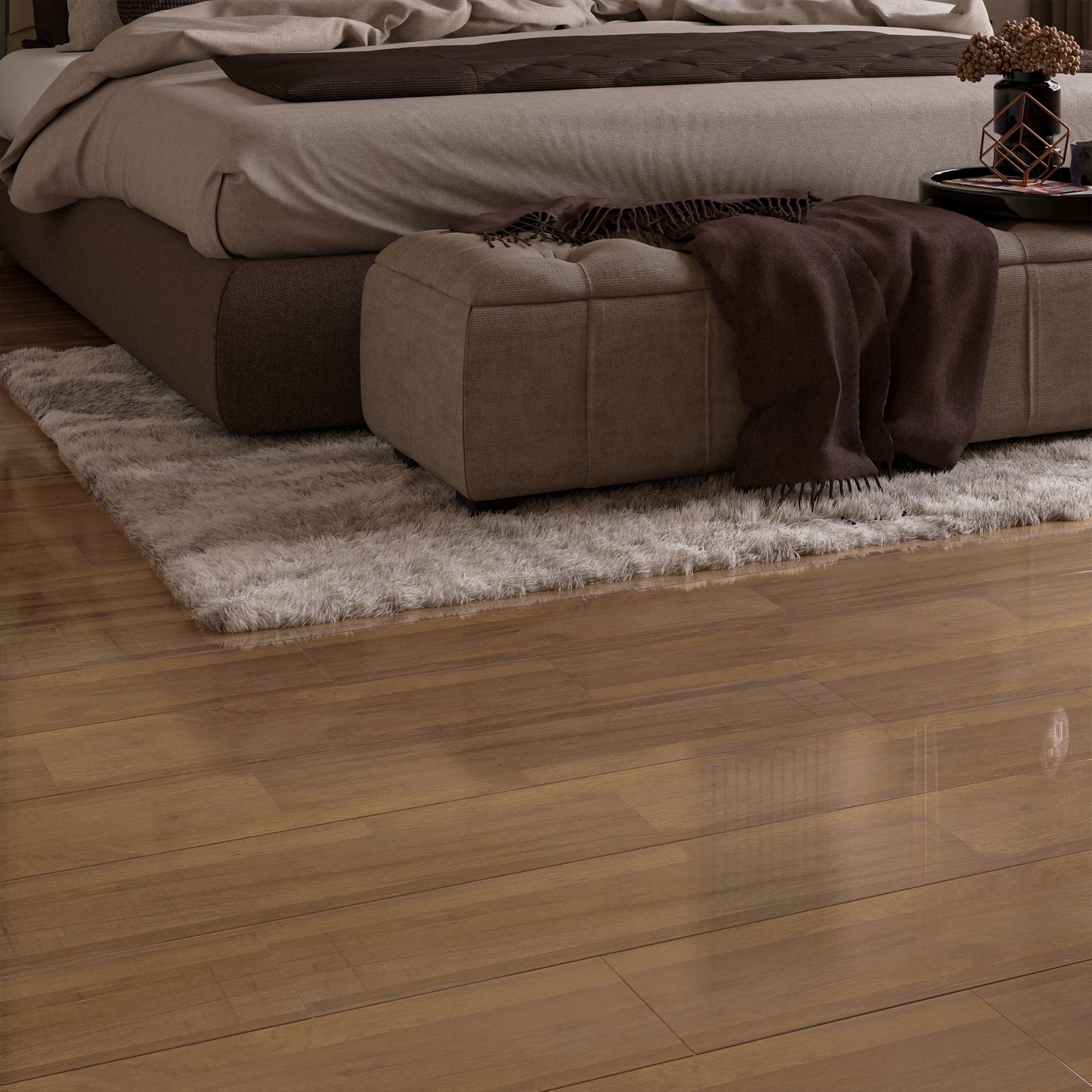 Parchet laminat 12 mm, stejar, acoperire per cutie 1.60 mp, AC3, HDF WOOD ART