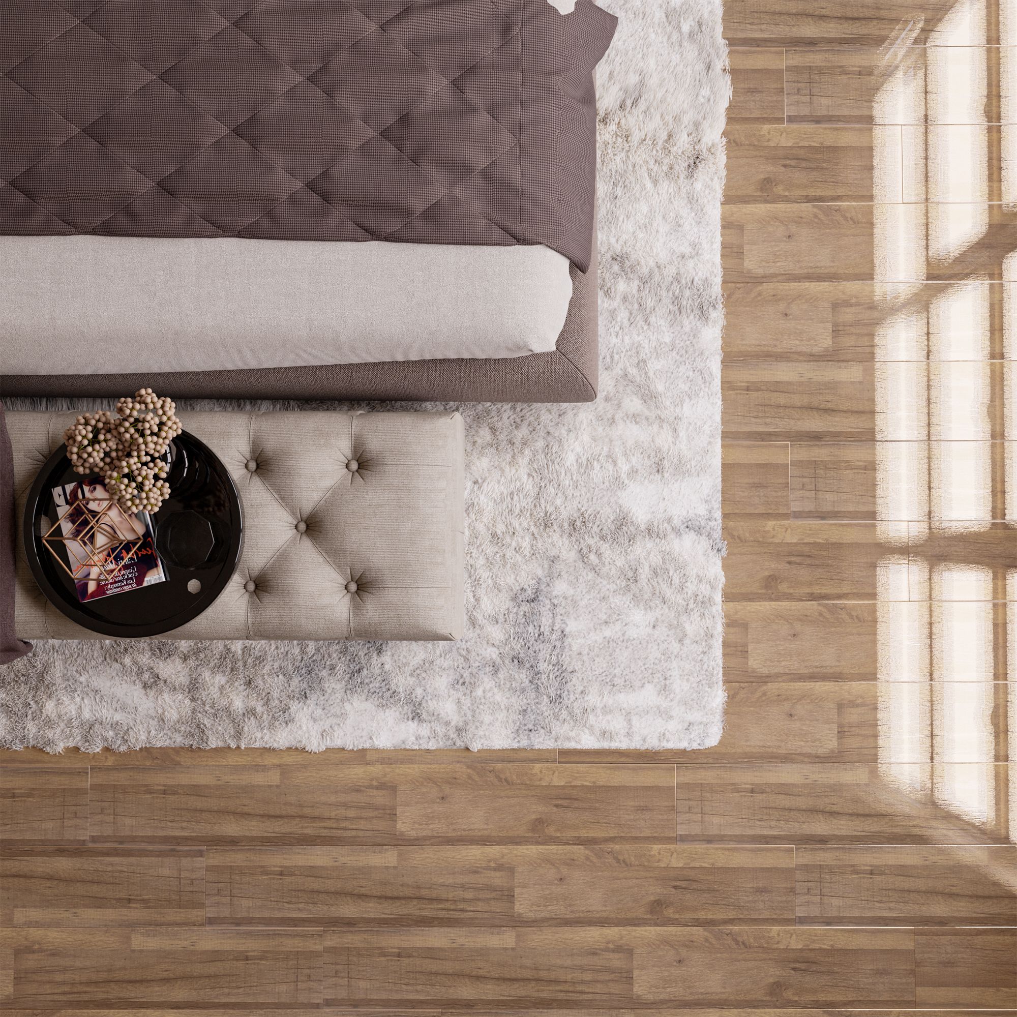 Parchet laminat 12 mm, stejar, acoperire per cutie 1.60 mp, AC3, HDF WOOD ART