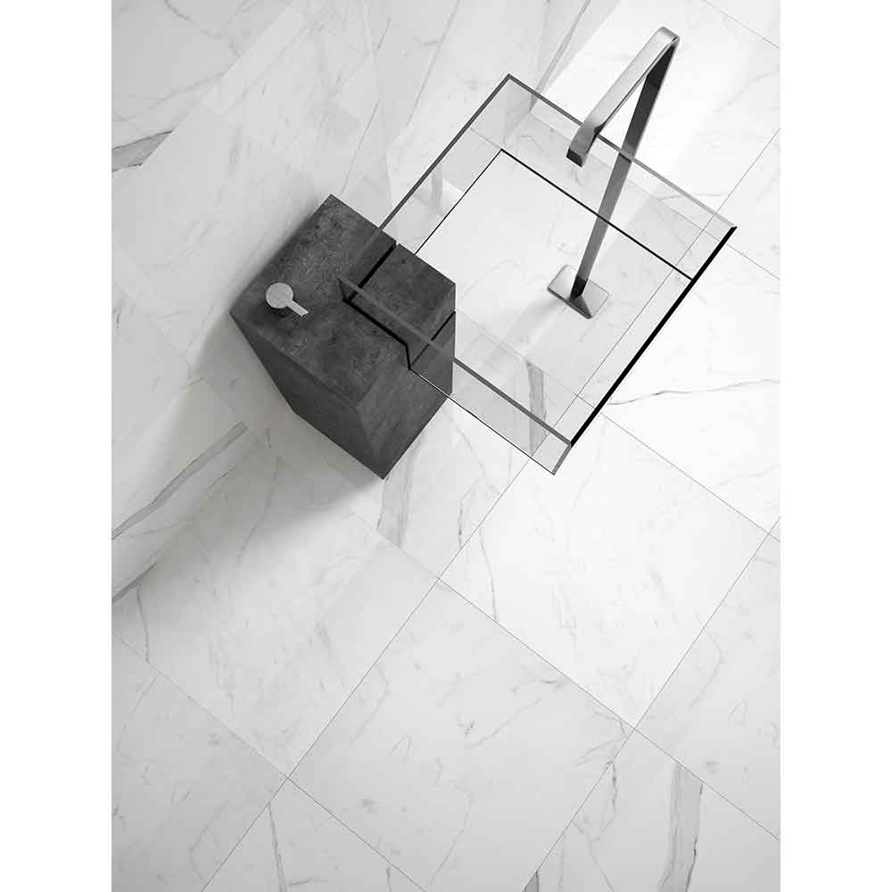 Gresie interior/exterior Diamond, marmura alb lucios, 60 x 60 cm, 8 mm, 1.44 m2/cutie