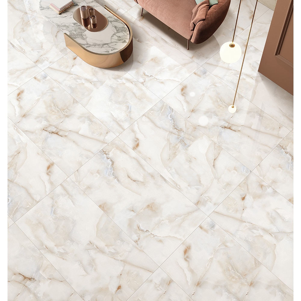 Gresie interior/exterior Sky, marmura bej lucios, 60 x 120 cm, 9 mm, 1.44 m2/cutie