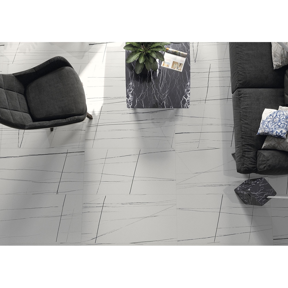 Gresie interior/exterior Alabama, marmura alb lucios, 60 x 120 cm, 9 mm, 1.44 m2/cutie