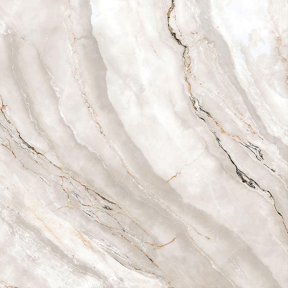 Gresie interior Onda, marmura bej lucios, 60.5 x 60.5 cm, 10 mm, 1.465 m2/cutie