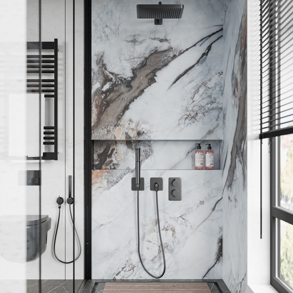 Panou decorativ perete Roma, SPC, 280 x 96.5 cm, alb-maro