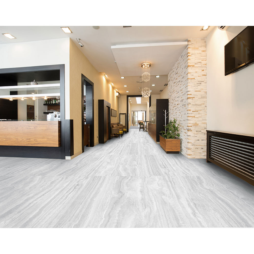 Gresie interior Travertino, ciment gri mat, 60 x 120 cm, 10 mm, 1.44 m2/cutie