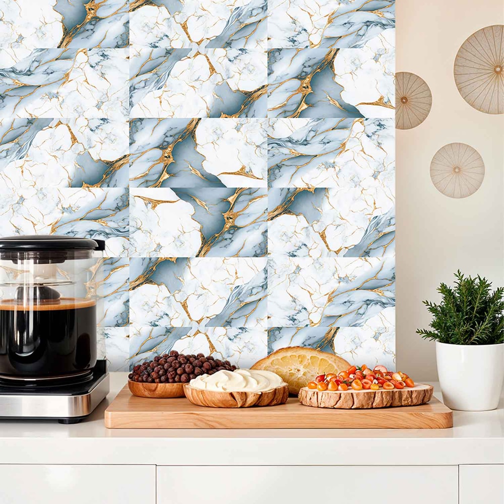 Faianta interior ART Pacific Gold Blue SQ, multicolor, 29.6 x 59.6 cm, 10 mm, 1.41 mp/cutie