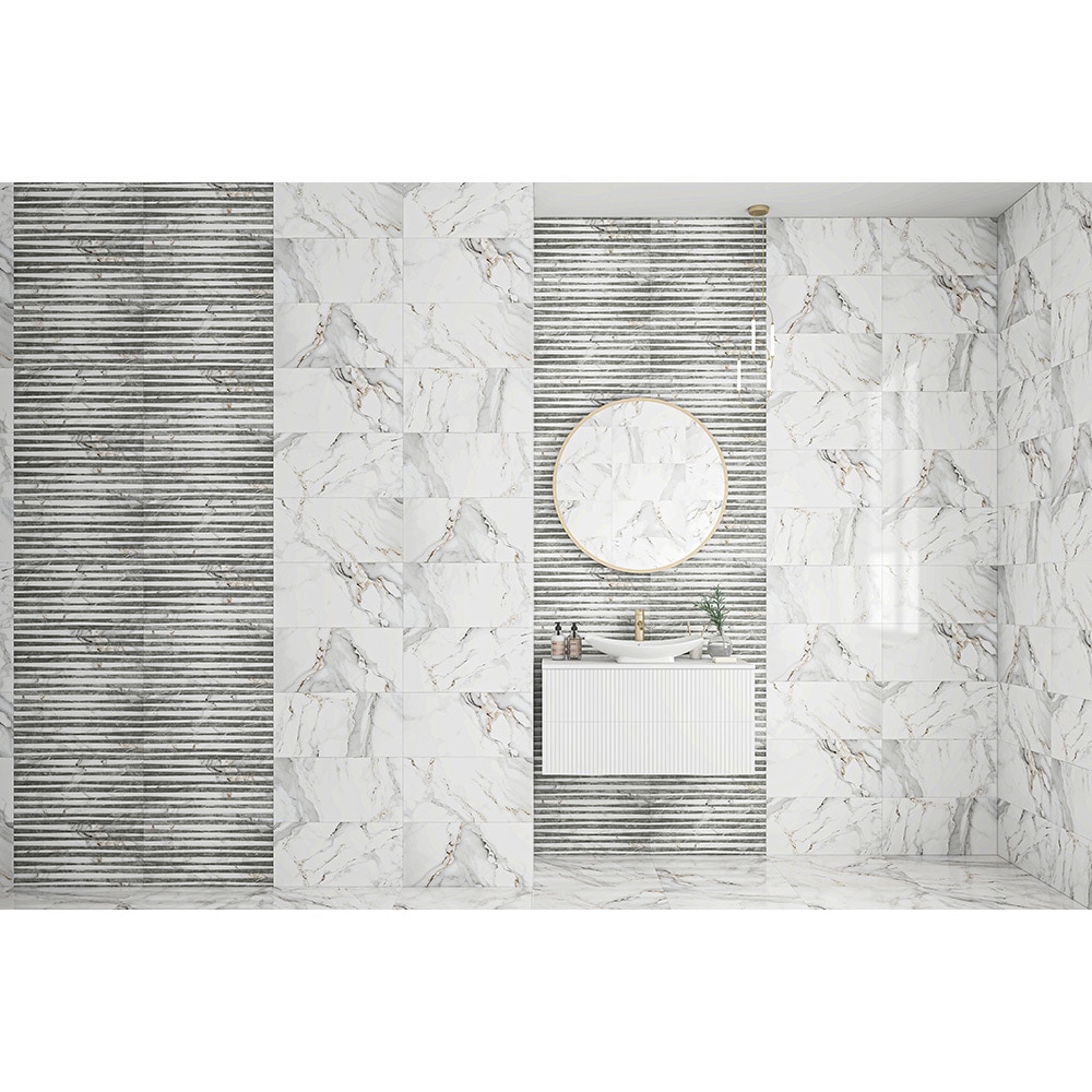 Faianta decor ART Ramla, gri 29.6 x 59.6 cm, 10 mm, 1.41 mp/cutie