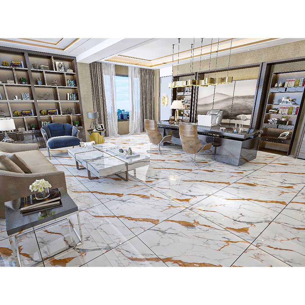 Gresie interior Prado, alb lucios, 61 x 61, cm, 1,49 mp/cutie, PEI3