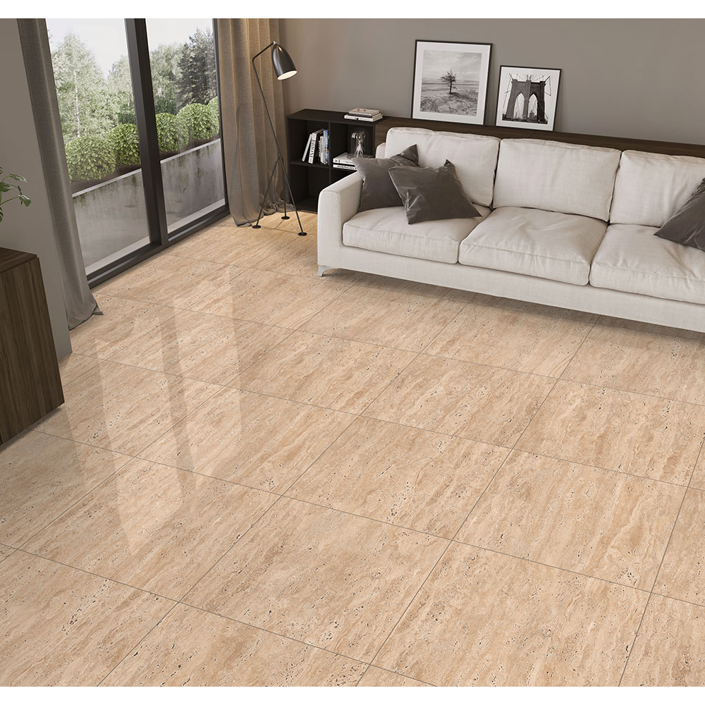 Gresie interior/exterior Travera, marmura bej mat, 60 x 60 cm, 8 mm, 1.44 m2/cutie