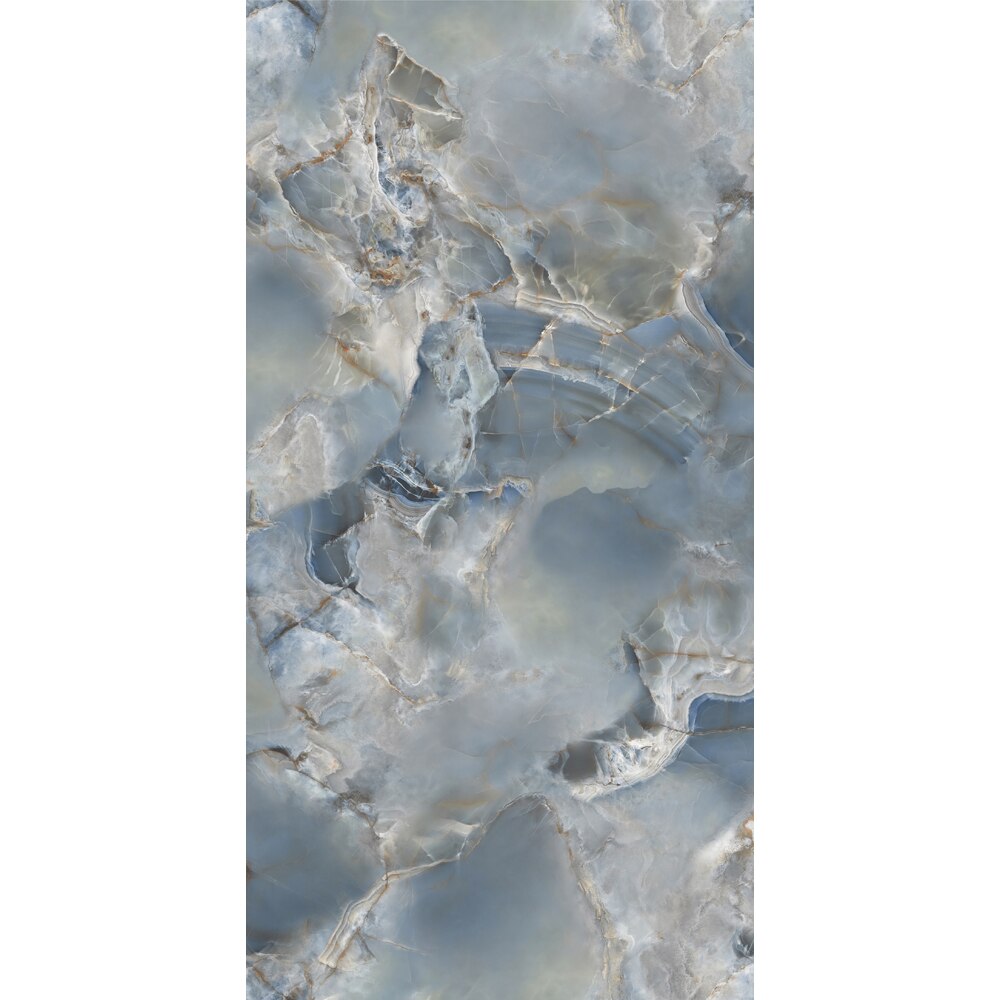Gresie interior/exterior Testa Blue GS Carving, albastru, lucioasa, 60 x 120 cm, 1.44 mp/cutie, PEI 3