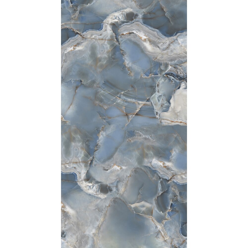 Gresie interior/exterior Testa Blue GS Carving, albastru, lucioasa, 60 x 120 cm, 1.44 mp/cutie, PEI 3