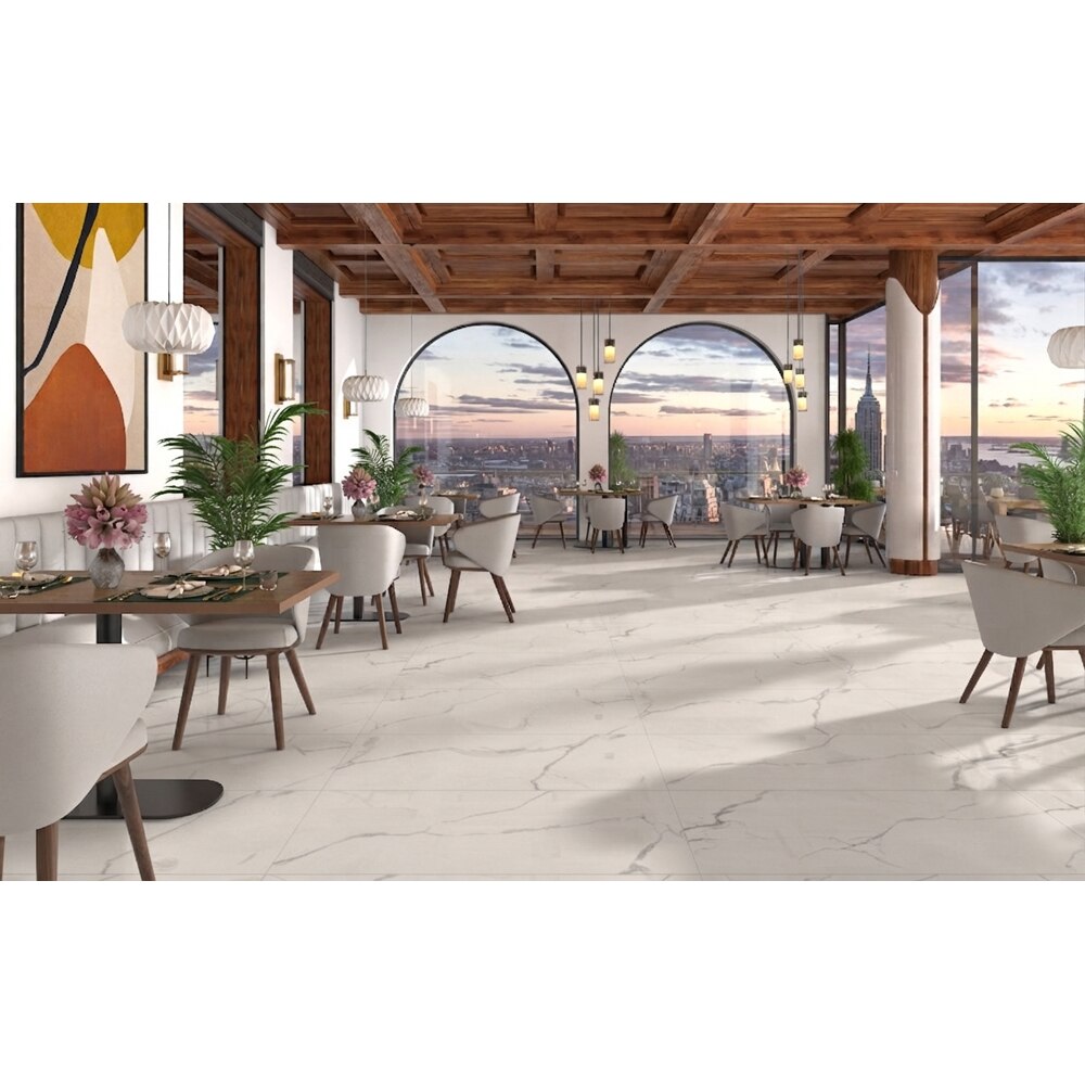 Gresie interior/exterior Opulent White, alb, mata, 60 x 120 cm, 2.16 mp/cutie, PEI 3