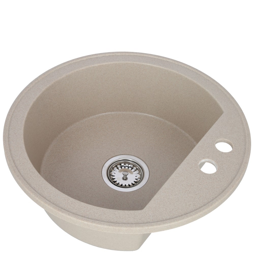 Chiuveta bucatarie granit, reversibila, 51 cm diametru, adancime 18 cm, bej  Serstill