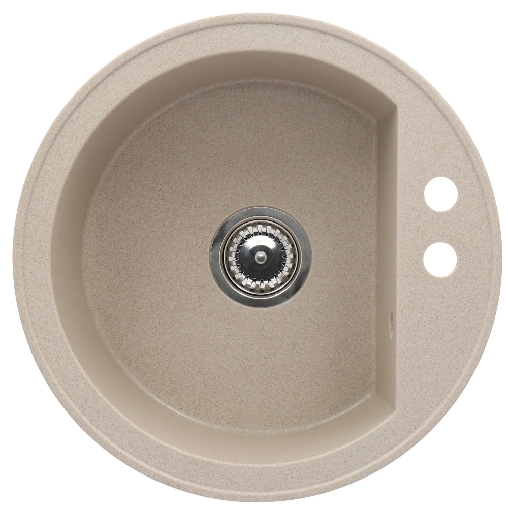 Chiuveta bucatarie granit, reversibila, 51 cm diametru, adancime 18 cm, bej  Serstill