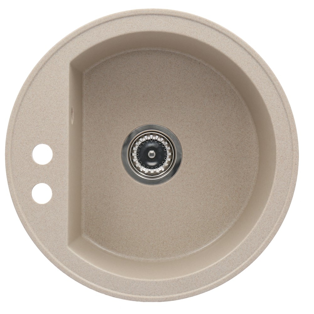 Chiuveta bucatarie granit, reversibila, 51 cm diametru, adancime 18 cm, bej  Serstill
