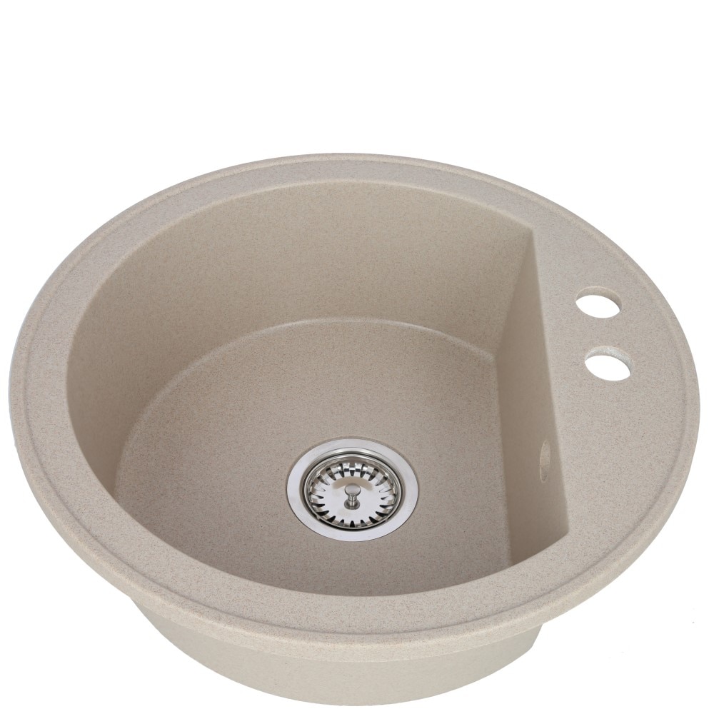 Chiuveta bucatarie granit, reversibila, 51 cm diametru, adancime 18 cm, bej  Serstill