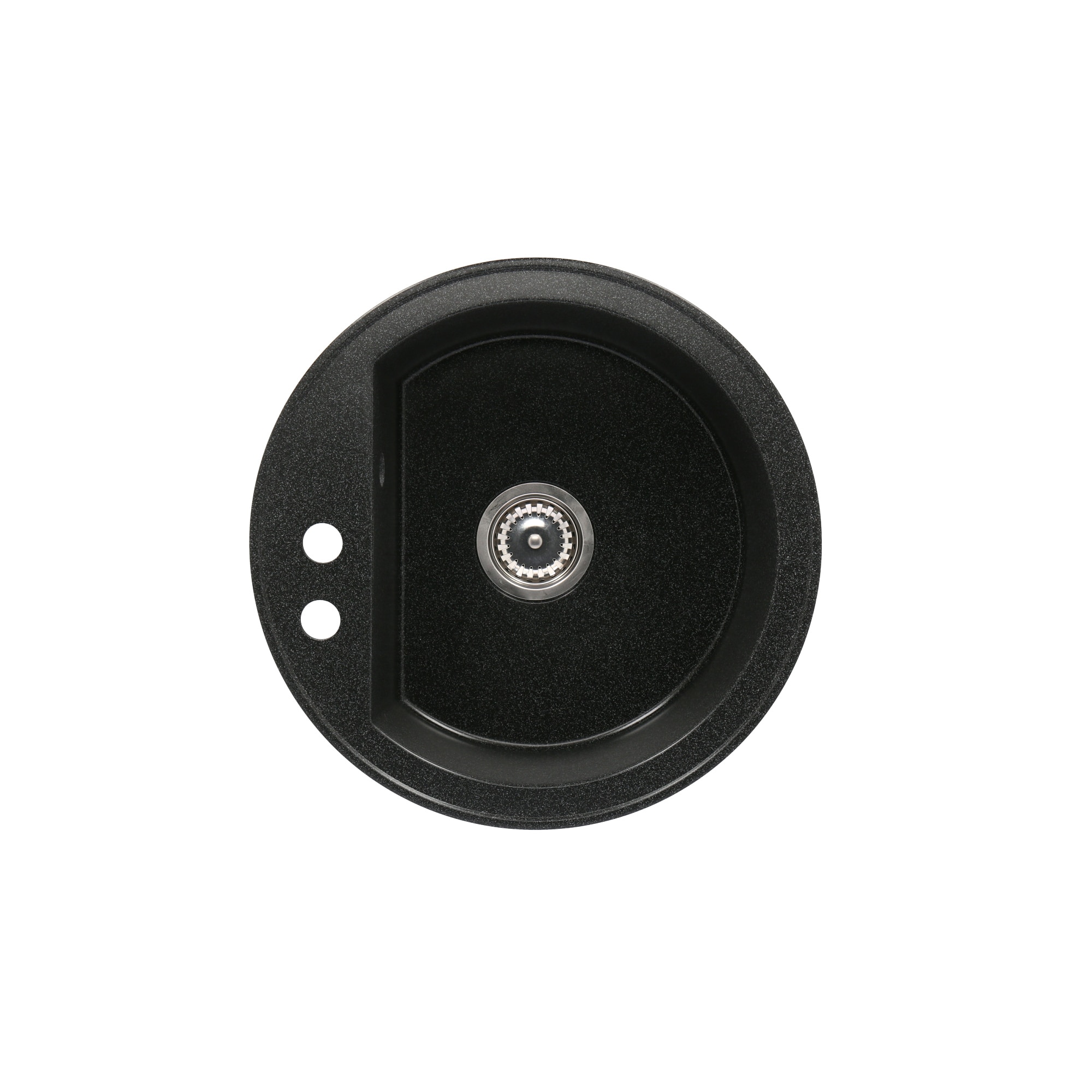 Chiuveta bucatarie granit, reversibila, 51 cm diametru, adancime 18 cm, negru Serstill