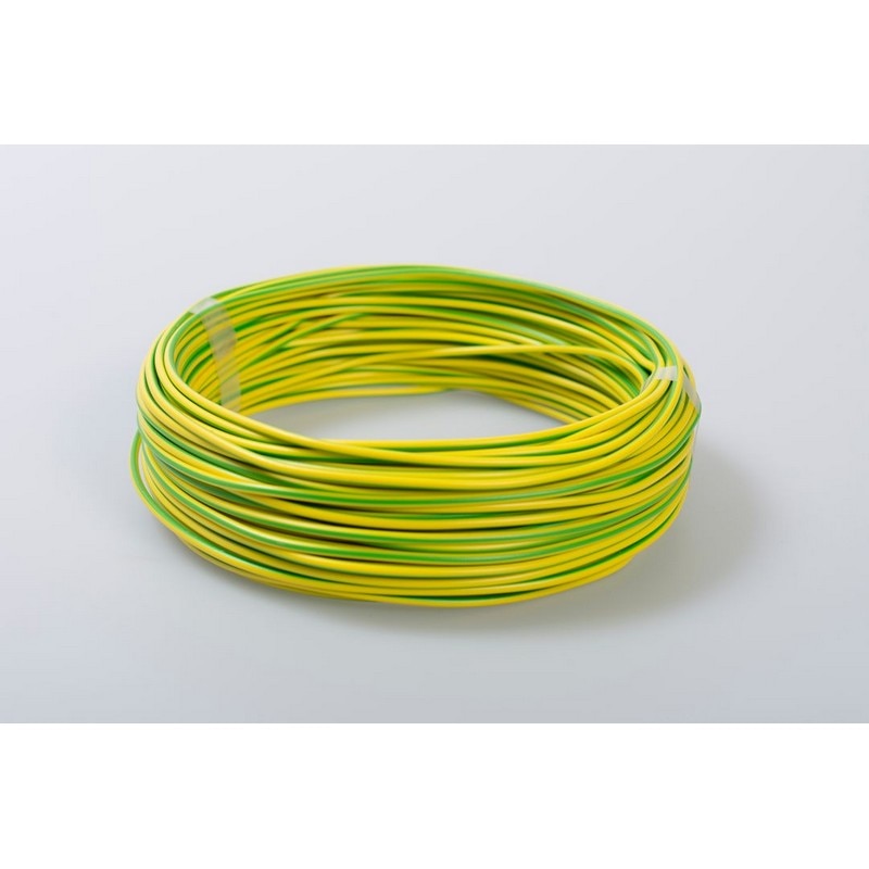 Cablu electric FY, 1 x 1,5  mmp, cupru rigid, verde galben, rola 100 m