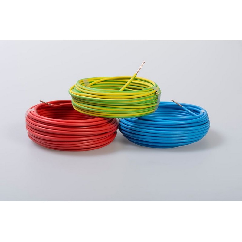 Cablu electric FY, 1 x 1,5  mmp, cupru rigid, verde galben, rola 100 m