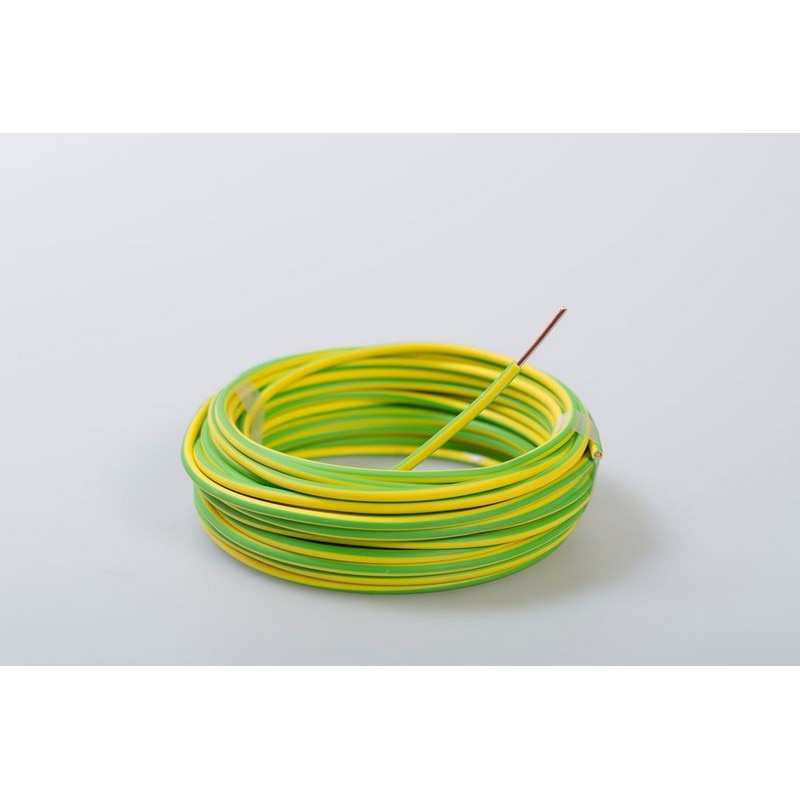 Cablu electric FY, 1 x 2,5  mmp, cupru rigid, verde galben, rola 100 m