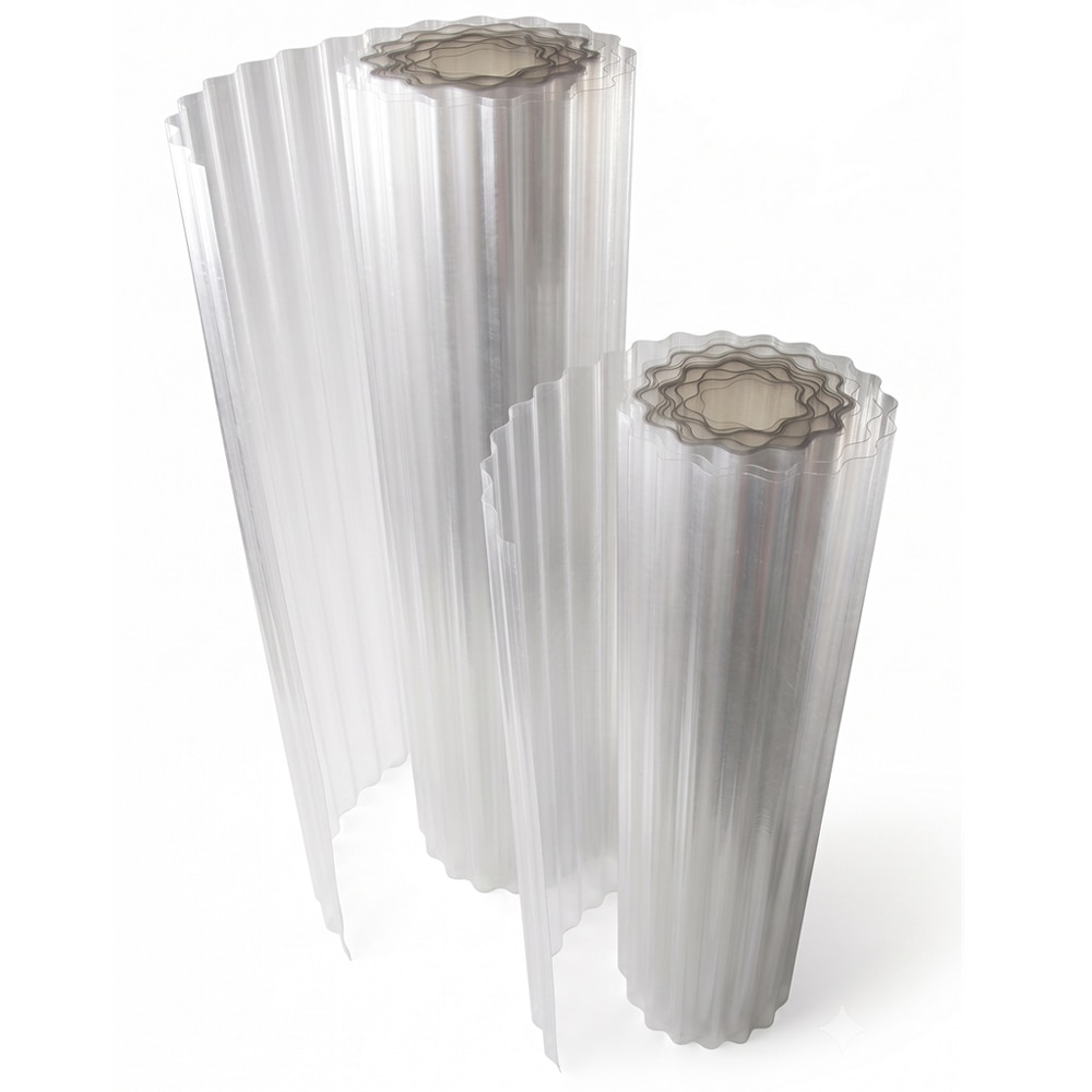 Rulou ondulat, sticla GRP transparent, 1 x 15 m, 15 mp/rola