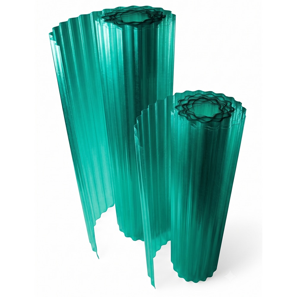 Rulou ondulat, sticla GRP verde, 1 x 15 m, 15 mp/rola