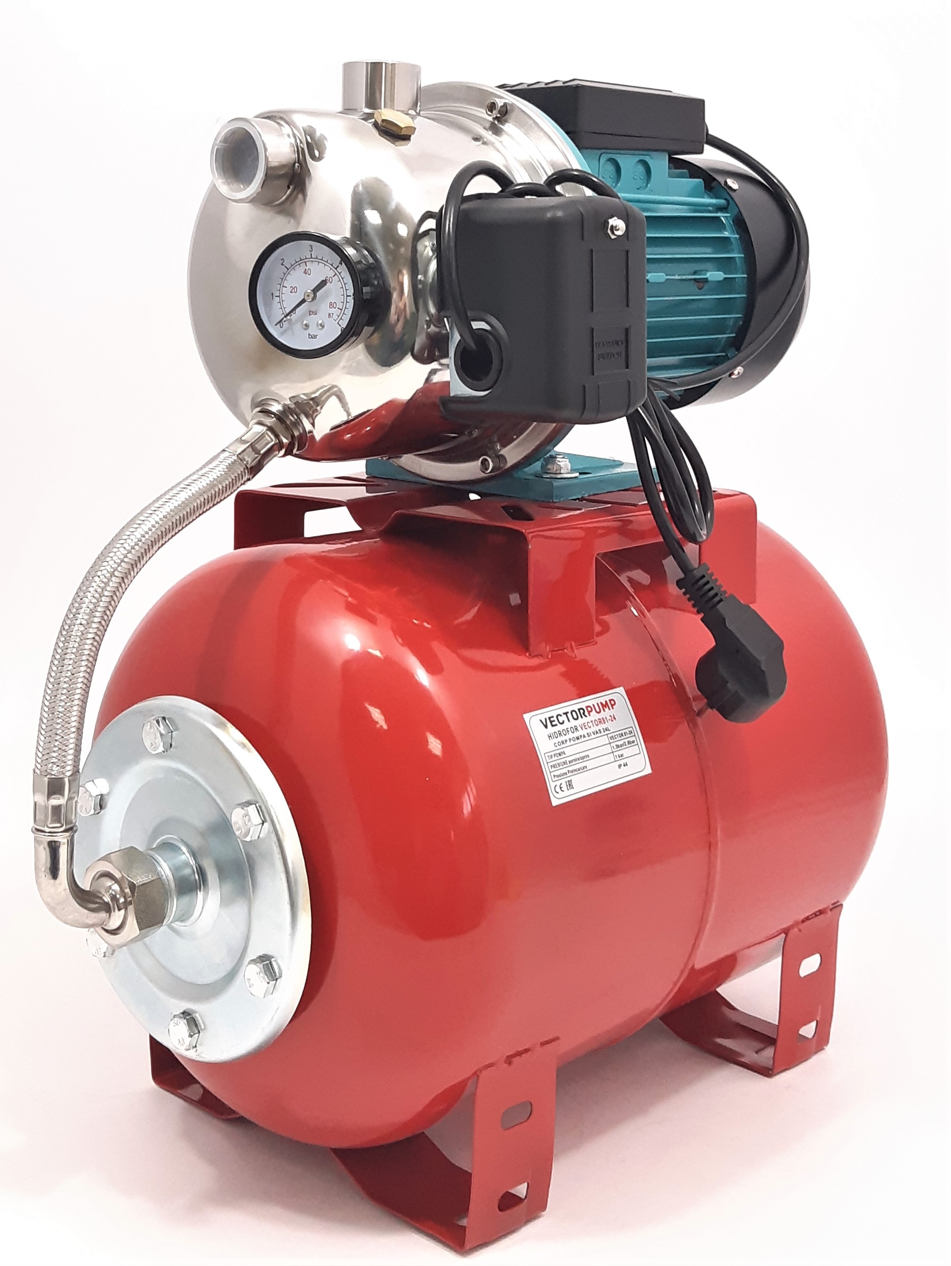 Hidrofor Vector Pump, 800 W, inox, vas 24 L, presiune 4.2 bar, debit apa 3000 L/h
