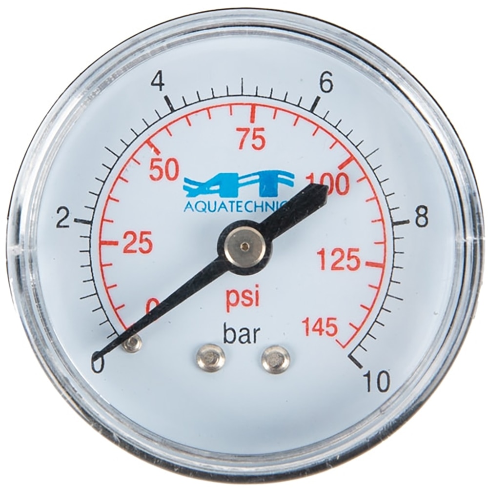 Manometru AQUATEHNICA MAN10-BACK, 1/4'', 10 bar, plastic
