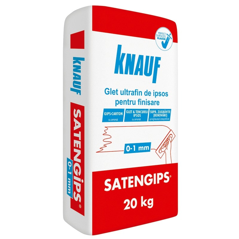 Glet ultrafin de ipsos pentru finisare, 20 kg  Knauf Satengips