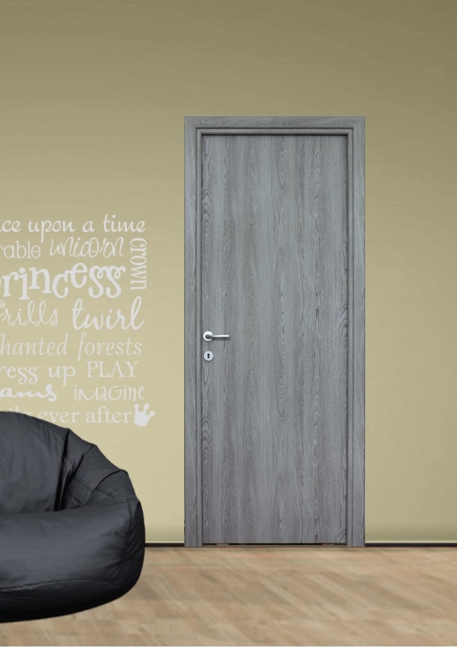 Usa de interior  gri, reversibila, mdf, 203 x 68 cm, toc inclus • Karpat