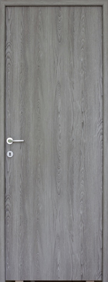 Usa de interior fara geam, gri, reversibila, mdf, 203 x 88 cm, toc inclus • Karpat