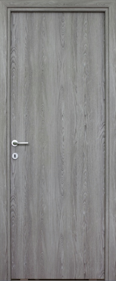 Usa de interior fara geam, gri, reversibila, mdf, 203 x 88 cm, toc inclus • Karpat