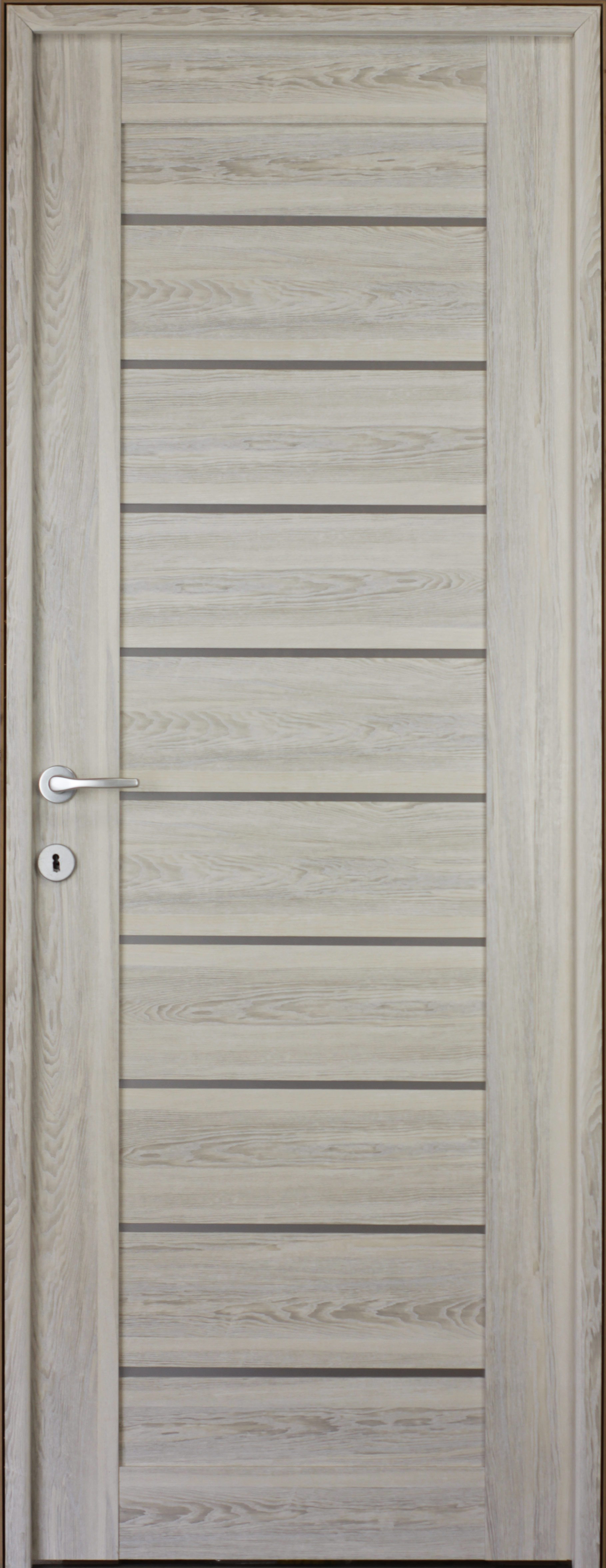 Usa de interior cu geam, gri, reversibila, mdf, 203 x 78 cm, toc inclus  Tarra