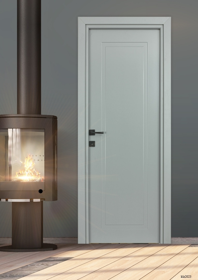 Usa interior Inline, fara geam, reversibila, MDF, 68 x 203 cm, gri