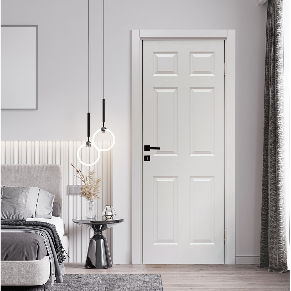 Usa interior VELTA Assos, fara geam, reversibila, MDF, 88 x 203 cm, alb