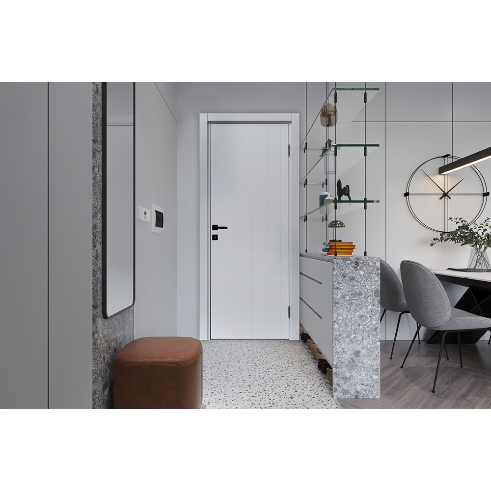 Usa interior VELTA Triad, fara geam, reversibila, MDF, 68 x 203 cm, alb