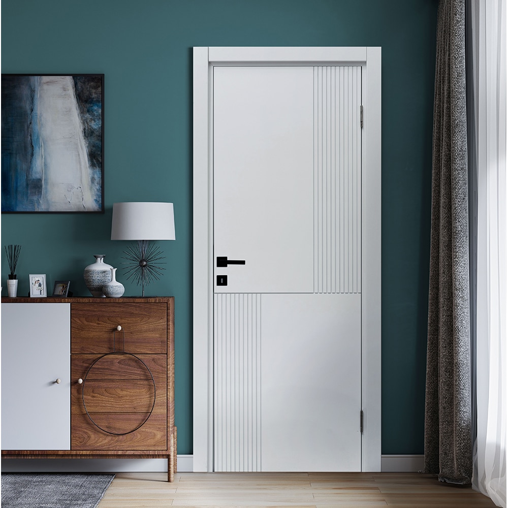 Usa interior VELTA Rifline, fara geam, reversibila, MDF, 68 x 203 cm, alb