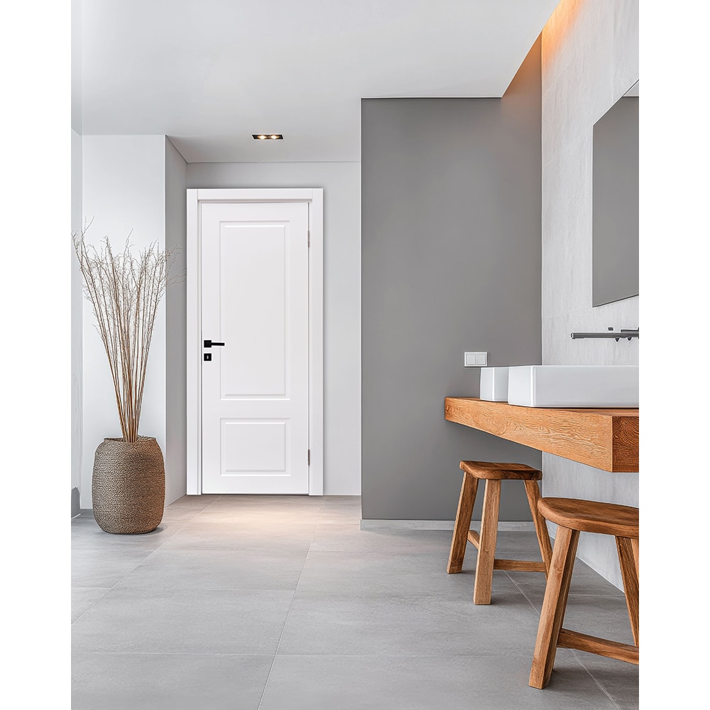 Usa interior VELTA Contur, fara geam, reversibila, MDF, 78 x 203 cm, alb