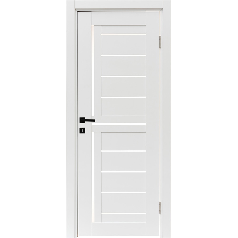 Usa interior VELTA Lumia, cu geam, reversibila, MDF, 88 x 203 cm, alb