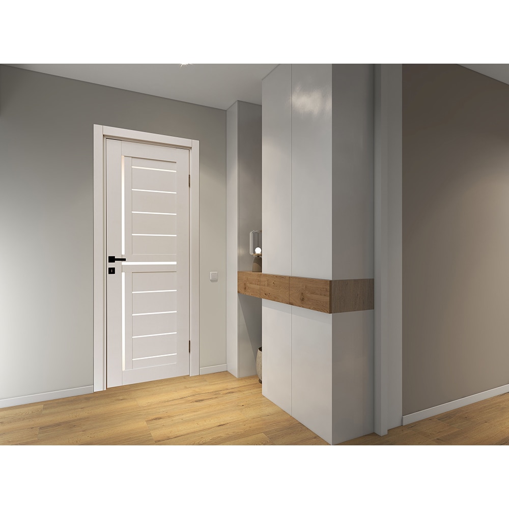 Usa interior VELTA Lumia, cu geam, reversibila, MDF, 88 x 203 cm, alb