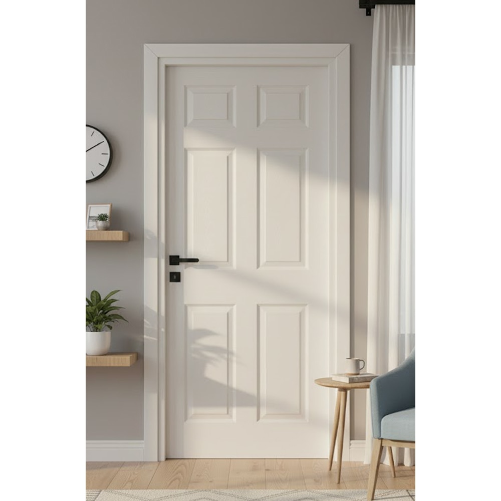 Usa interior VELTA Assos, fara geam, reversibila, MDF, 78 x 207 cm, alb