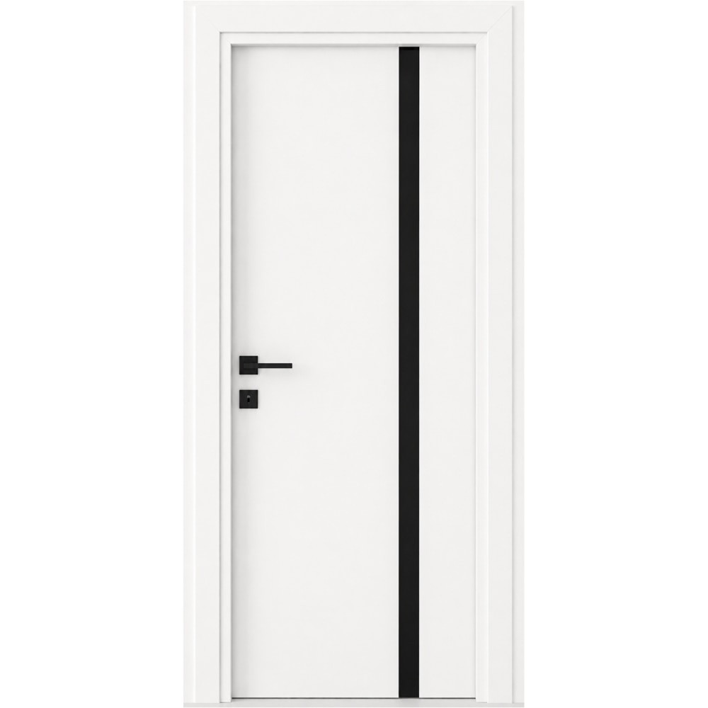 Usa interior Karpat Blackline, fara geam, reversibila, MDF, 68 x 203 cm, alb