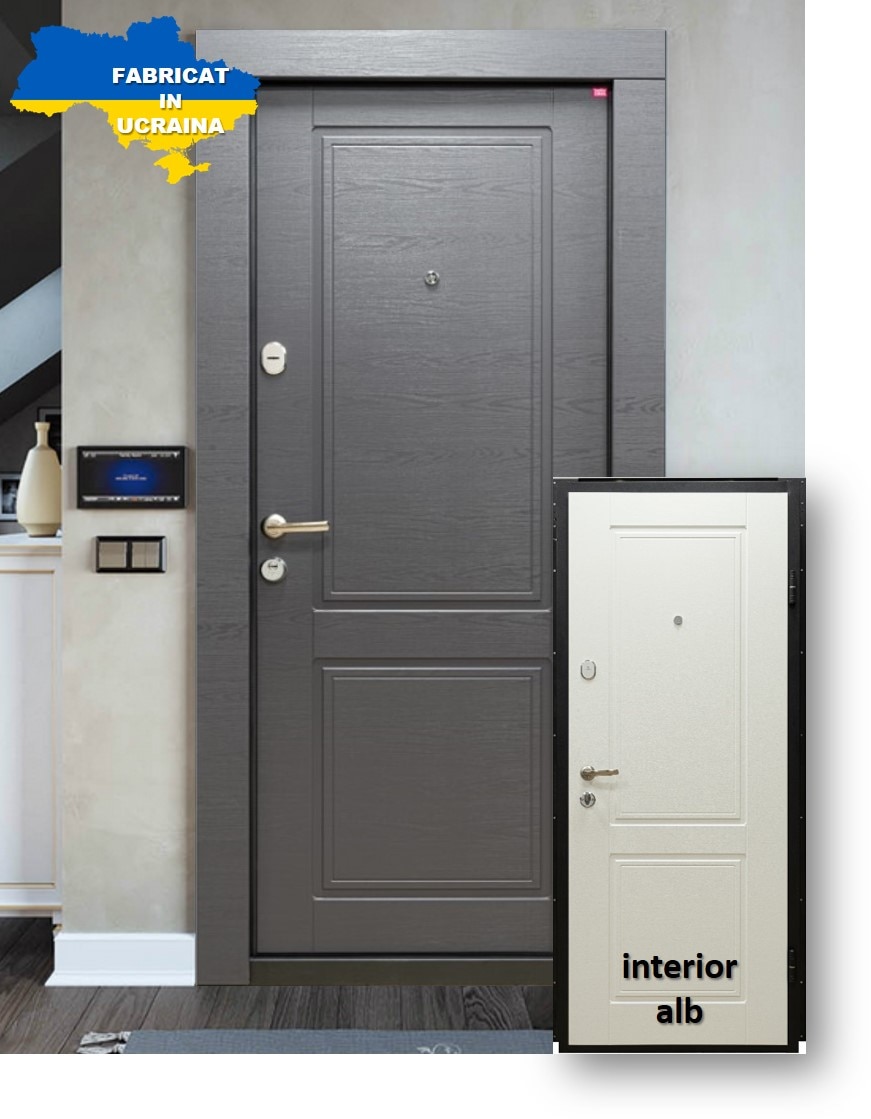 Usa de intrare pentru apartament, metalica, antracit, dreapta, 202 x 86 cm  Bella Casa BC 105