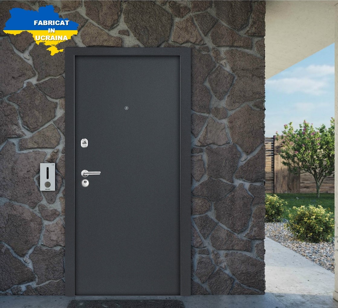 Usa de intrare pentru apartament, metalica, gri, stanga, 205 x 86 cm  Bella Casa BC 100