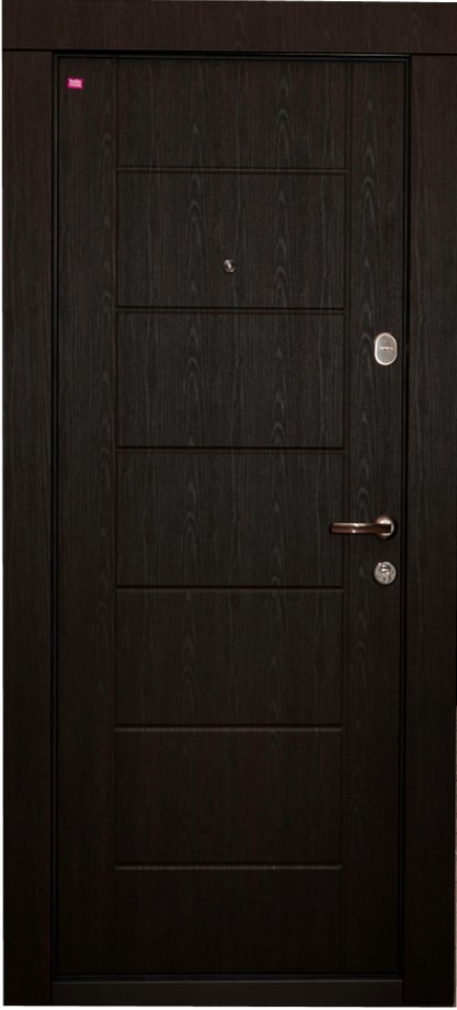 Usa de intrare pentru apartament, metalica, wenge, fara geam, dreapta, 202 x 86 cm • Bella Casa