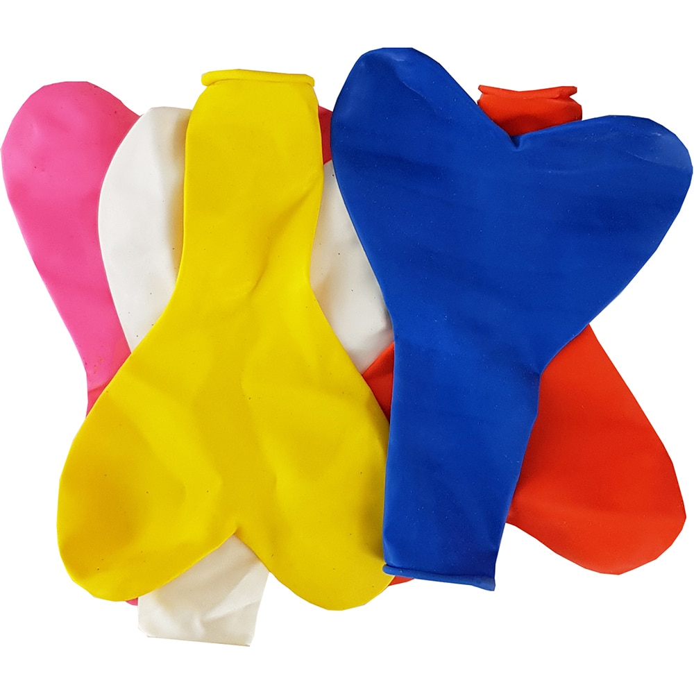 Baloane inima, latex, multicolor, 5 buc