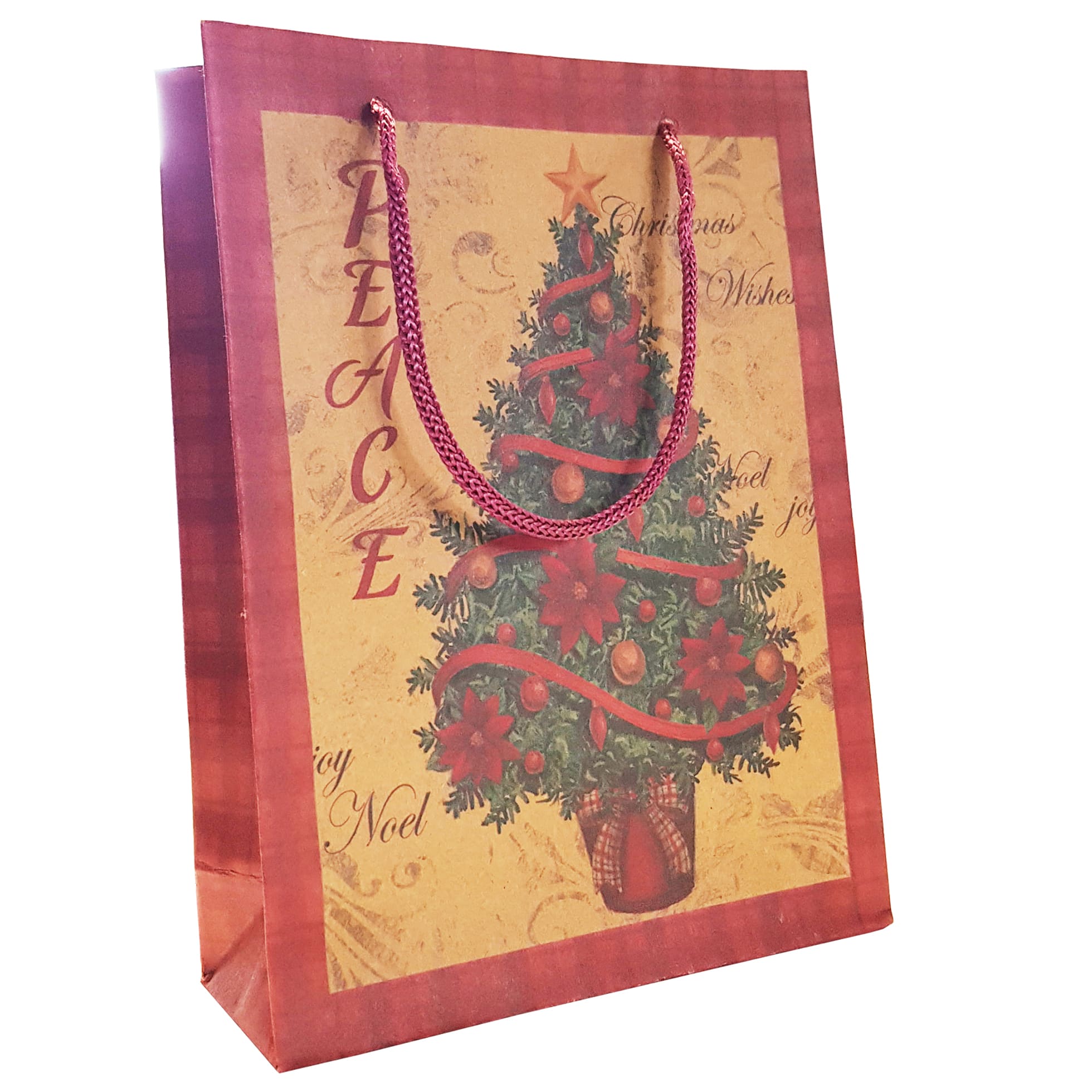 Punga cadou Craciun, 20 x 16 x 6 cm, multicolor