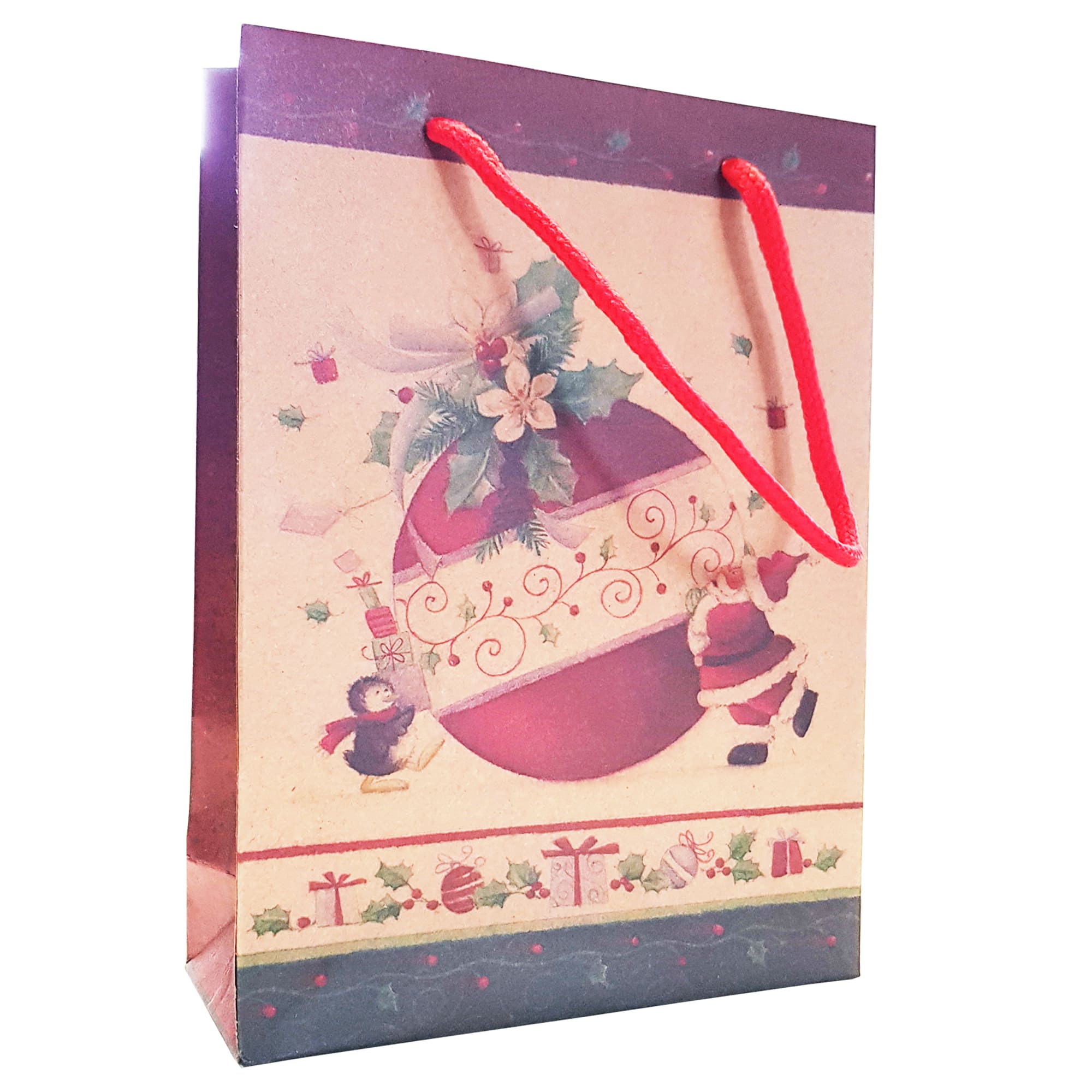 Punga cadou Craciun, 20 x 16 x 6 cm, multicolor