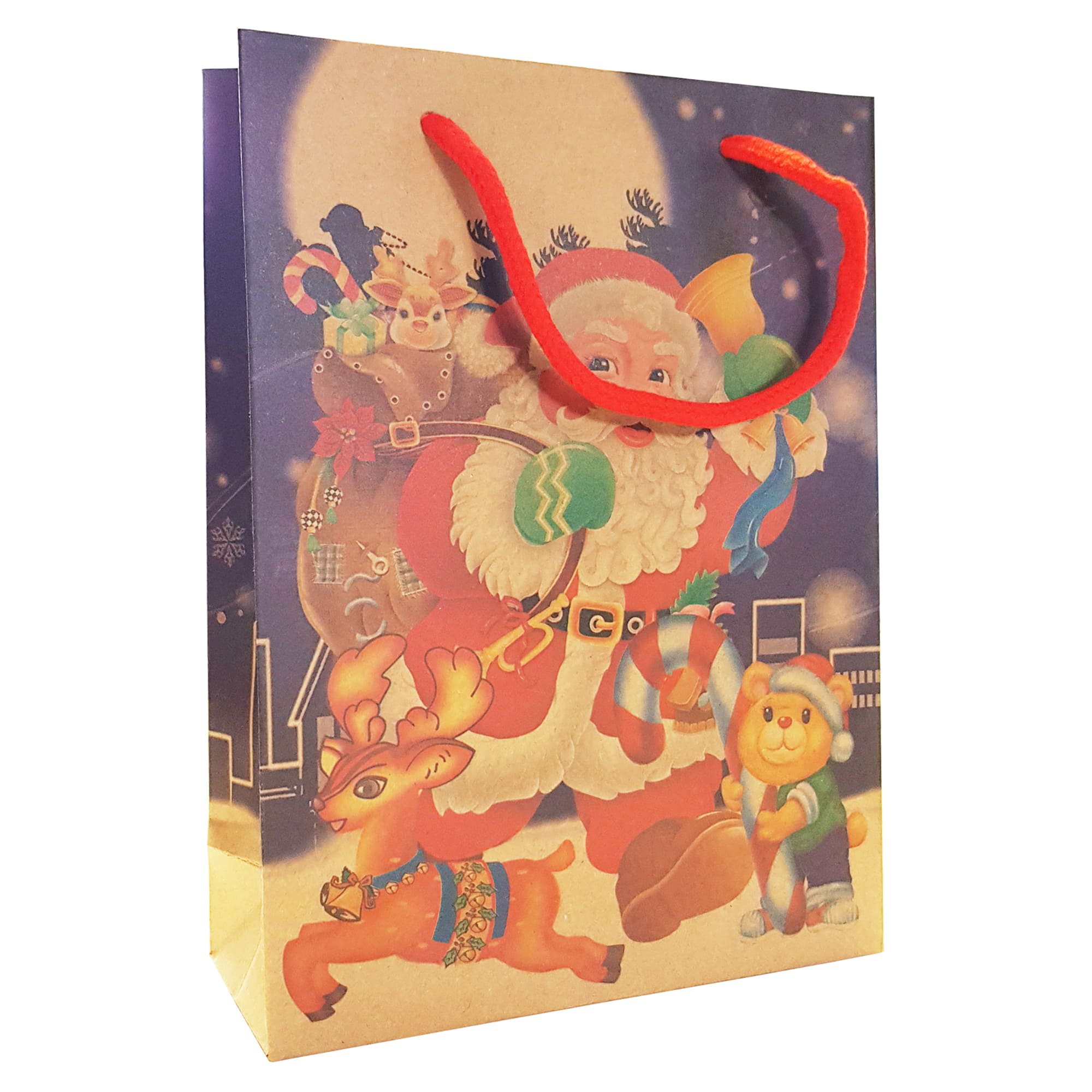 Punga cadou Craciun, 20 x 16 x 6 cm, multicolor