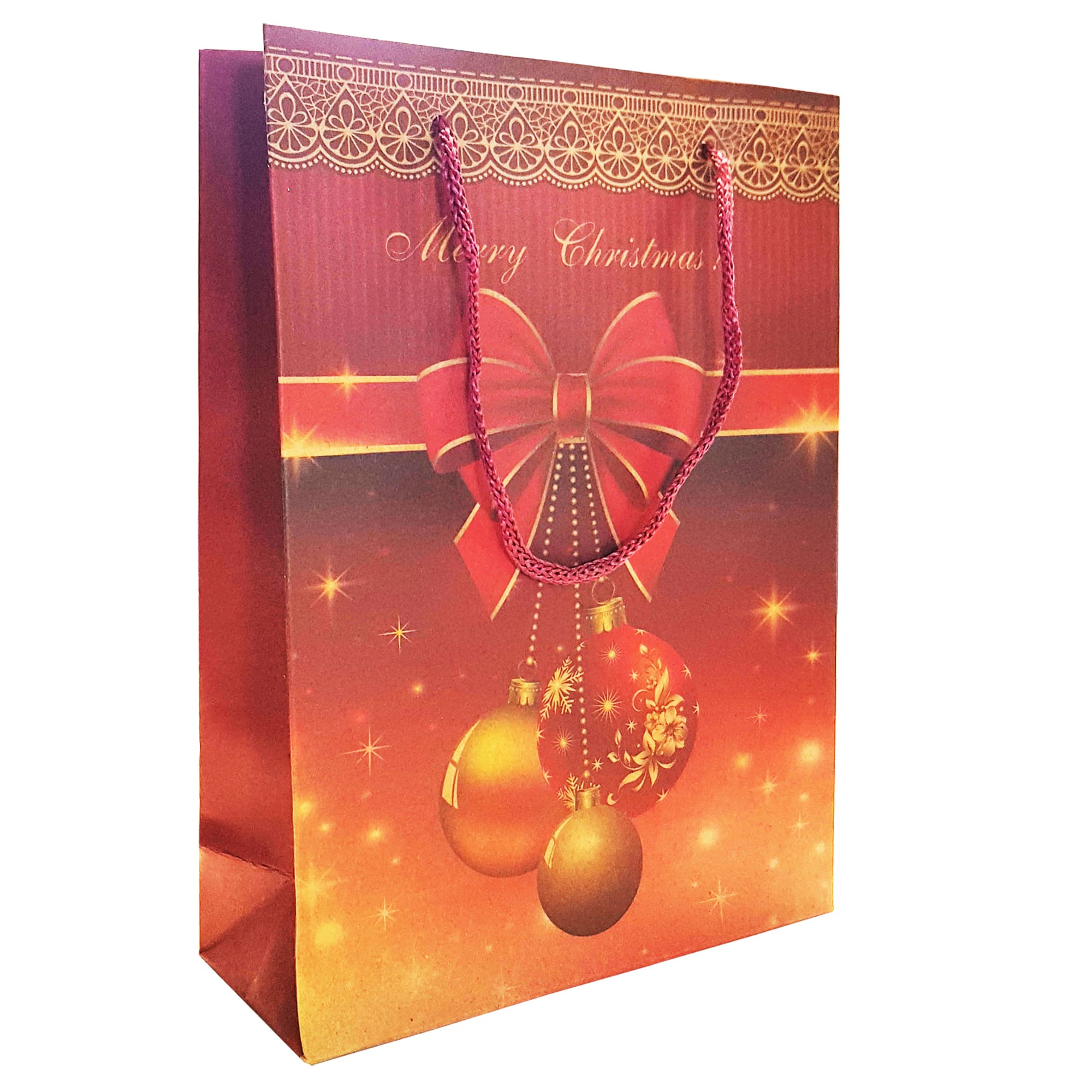 Punga cadou Craciun, 20 x 16 x 6 cm, multicolor