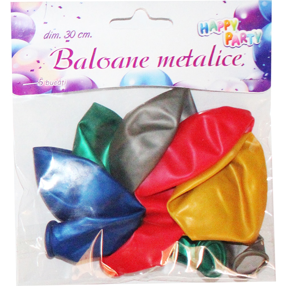 Set baloane metalice, 30 cm, 5 buc